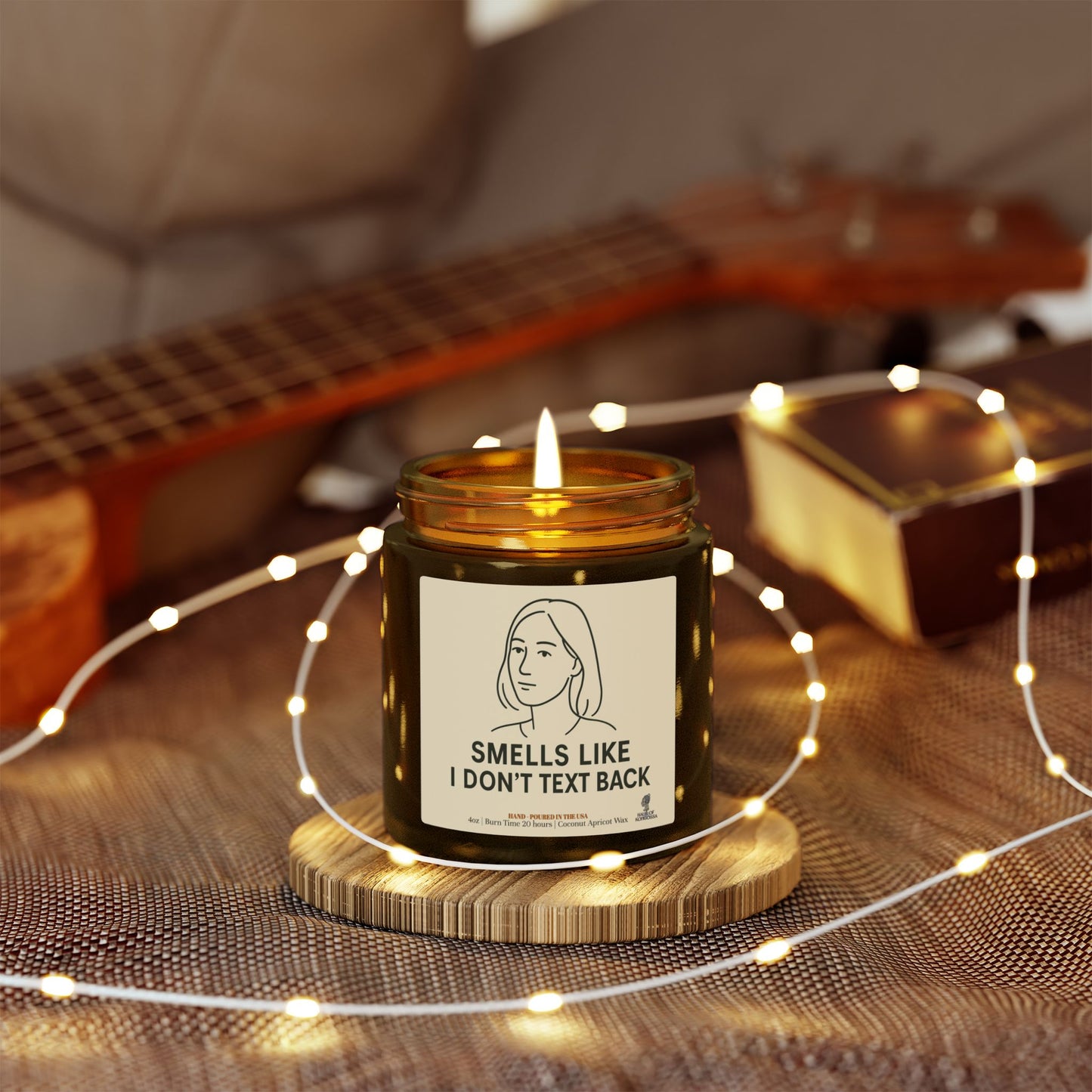 Smells Like I Don't Text Back Coconut Apricot Wax Candle (Black and White) Afrocentric Candle, Scented Candles , Home Fragrance Decor, Aromatherapy Gift, Relaxation Candle