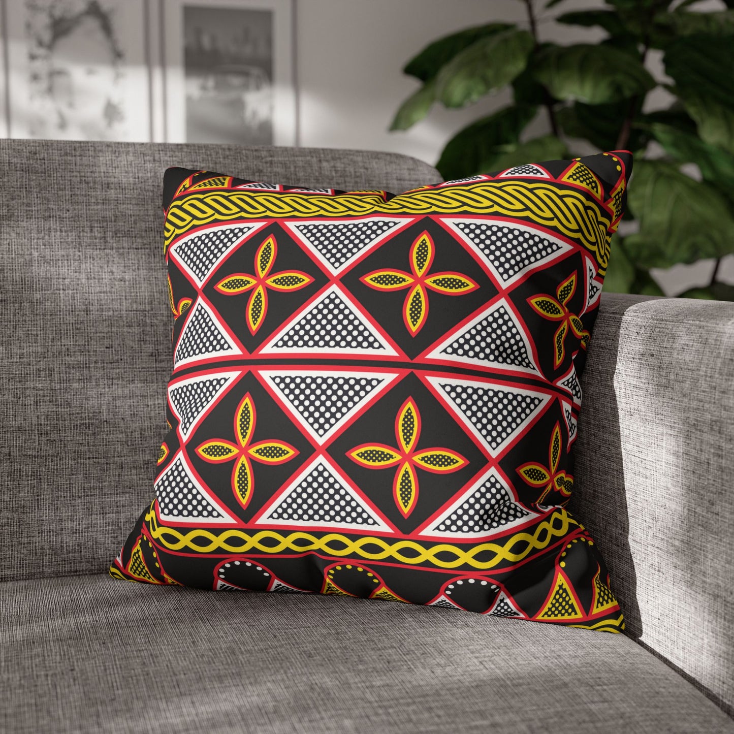Yellow Toghu Pillow Casecase, Home Decor, African Print Throw Pillow Case, Square Accent Cushion, Living Room, Bedroom, Sofa Accessories