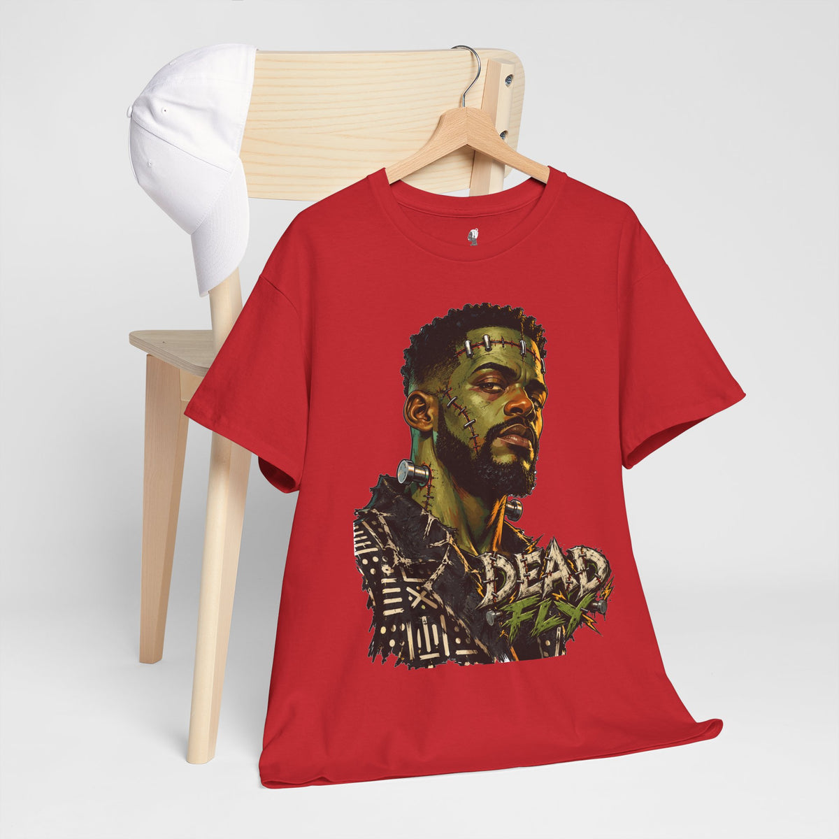 Dead Fly Afro Frankenstein Halloween Tee Unisex Heavy Cotton Tee