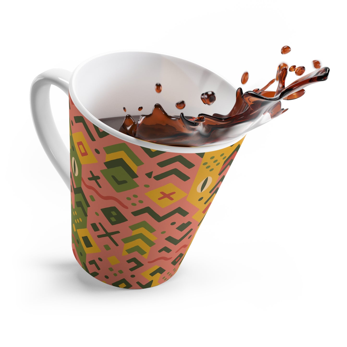 Cowries in retrograde Ceramic Coffee Latte Mug, 12oz - Unique Tea Cup, Vintage French Style, Gift for Tea Lovers, Retro