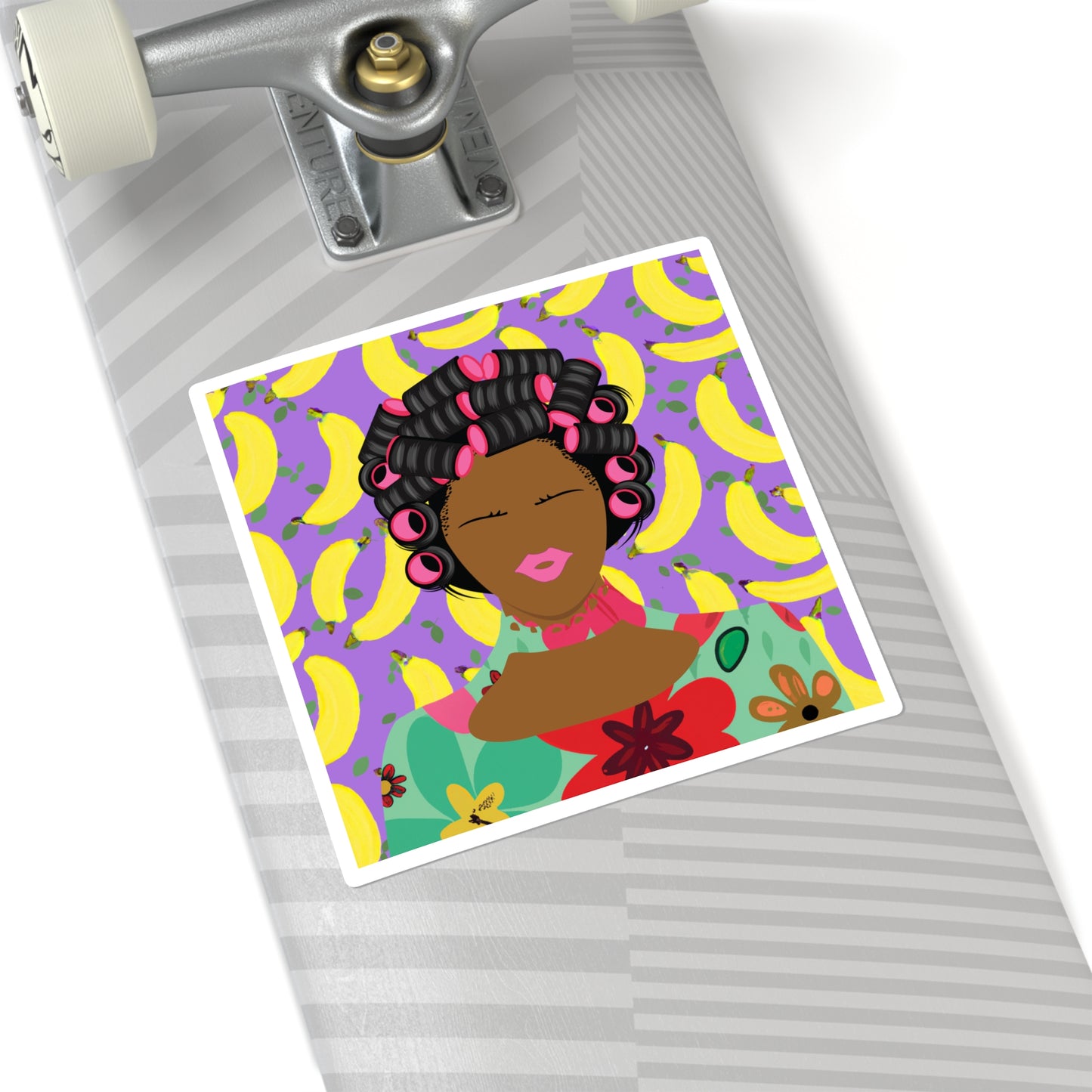 Chantal loves Bananas Square Stickers