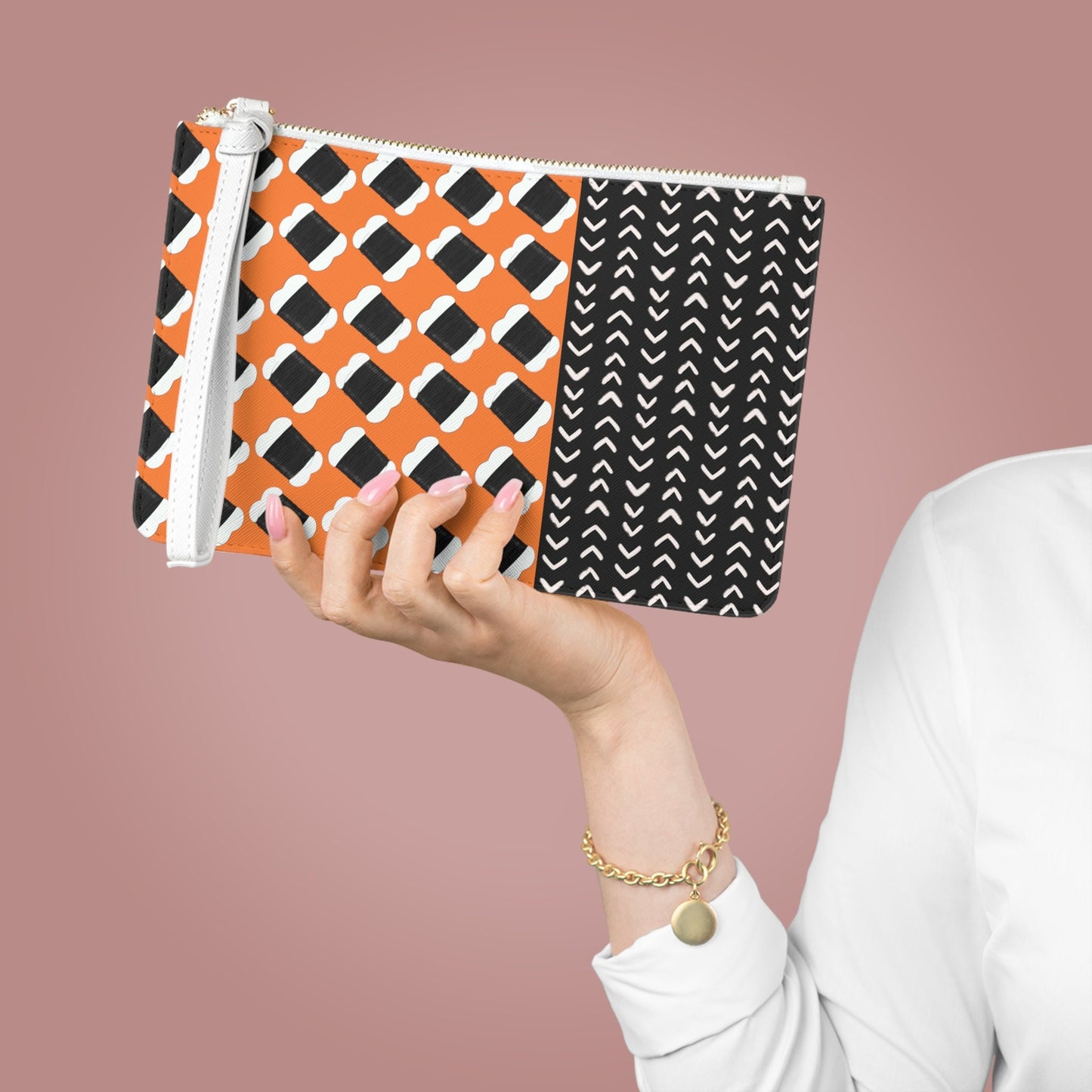 Hair Thread - Orange Wristlet Clutch Bag
