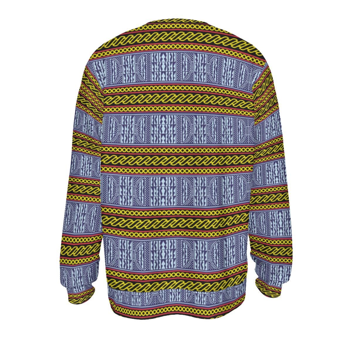 Ndop Print Sweatshirt: Bamileke Man in Horn Hat, Unisex Scuba Fabric