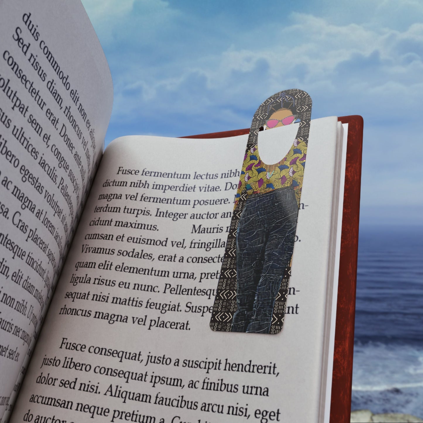 Mudcloth African Bookmark: Manyi Sand Design, Book Lover Gift