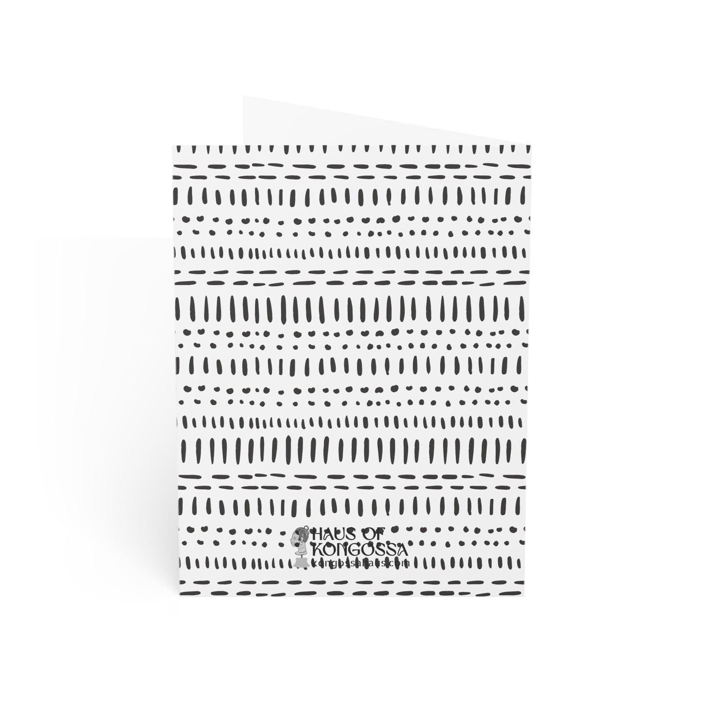 Man in Bamenda Hat White Mudcloth African Greeting Cards (1, 10pcs)