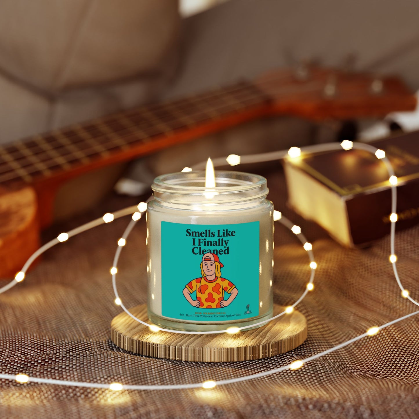 Smells Like I finally Cleaned Coconut Apricot Wax Scented Candles (Color), Afrocentric Candle, Home Fragrance Decor, Aromatherapy Gift, Relaxation Candle