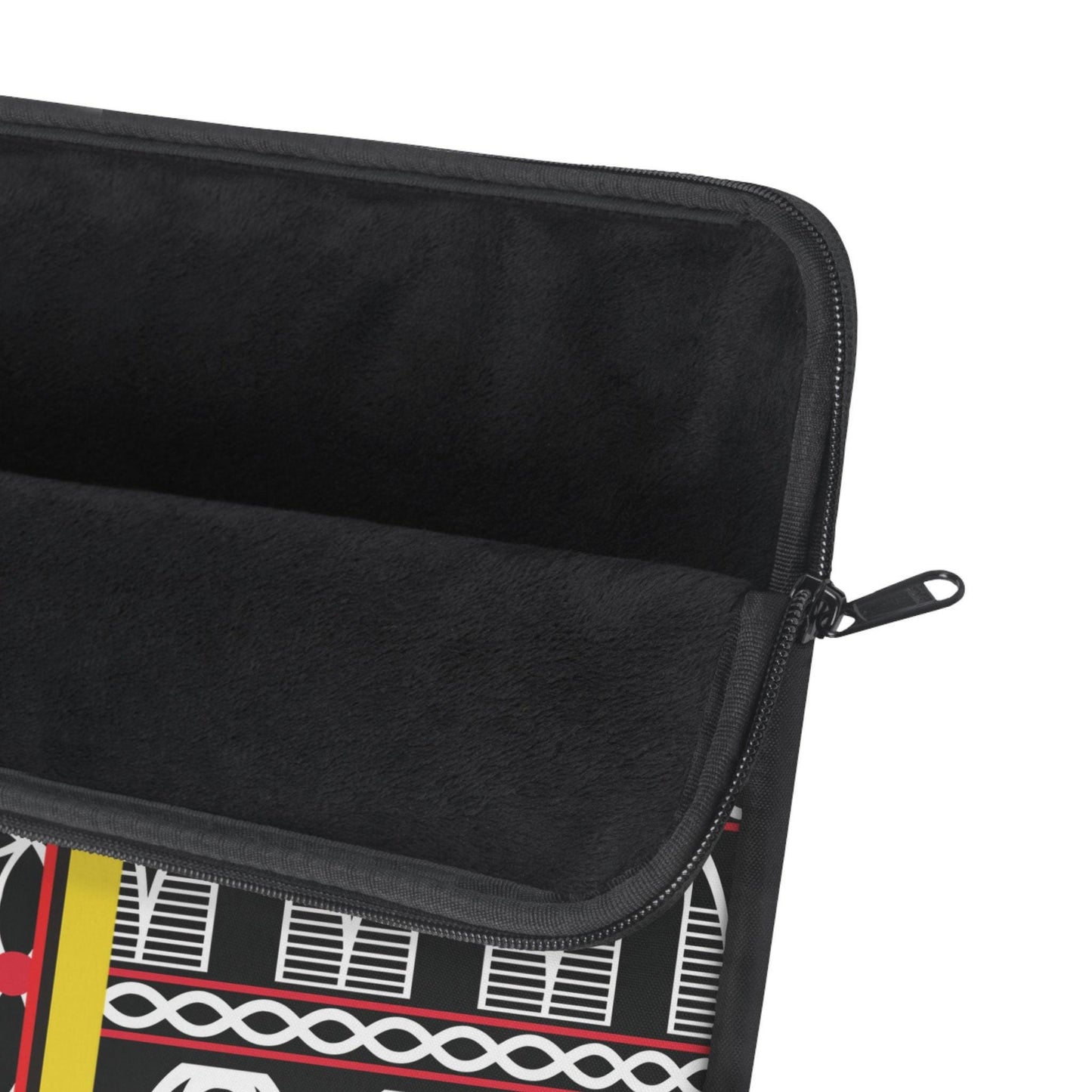 Toghu BW Bells with Flora Strip Laptop Sleeve - Front Print, Pro Macbook Air Sleeve