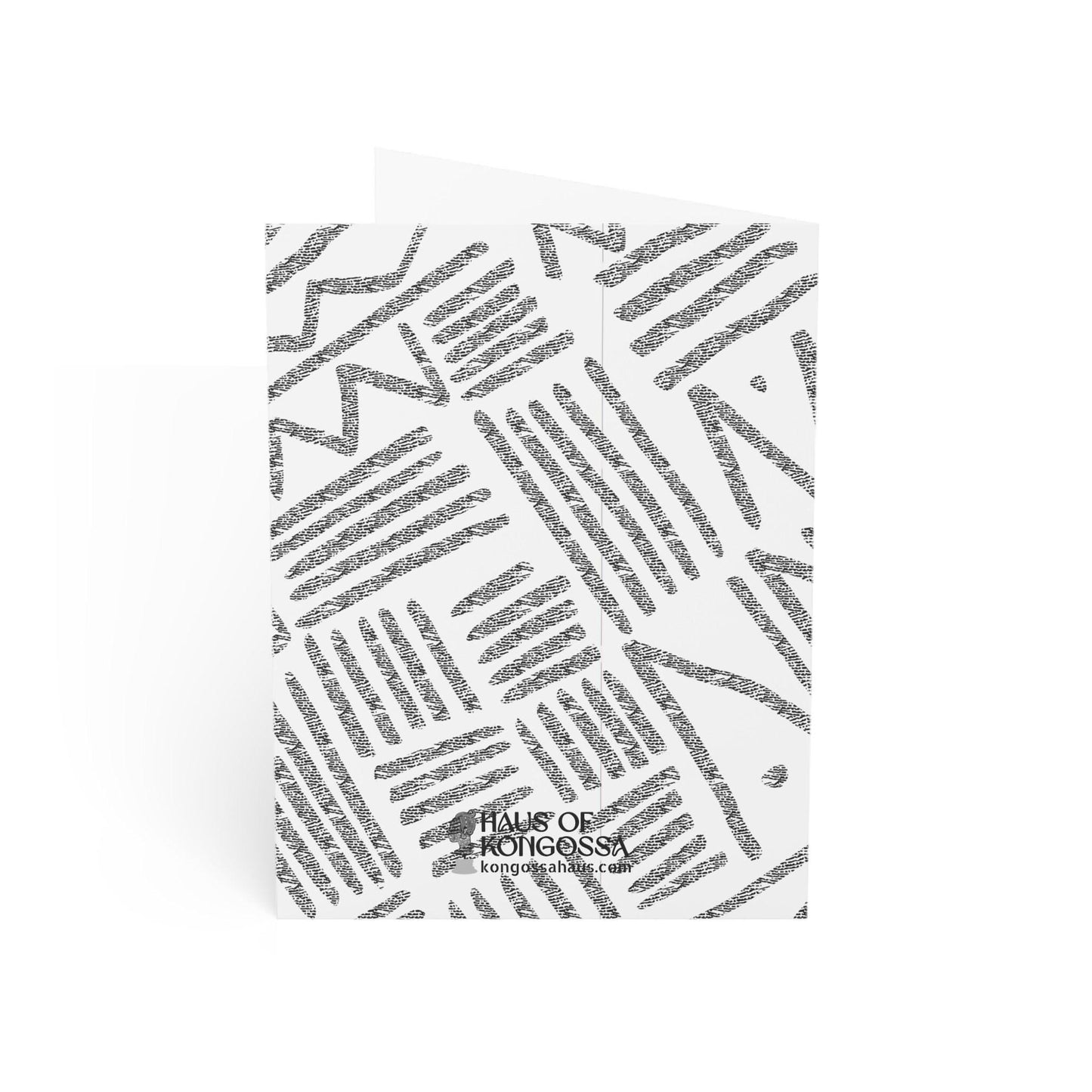 Pink Toghu Greeting Card - African Art, Graphite Glyphs (4.6" x 6.25")