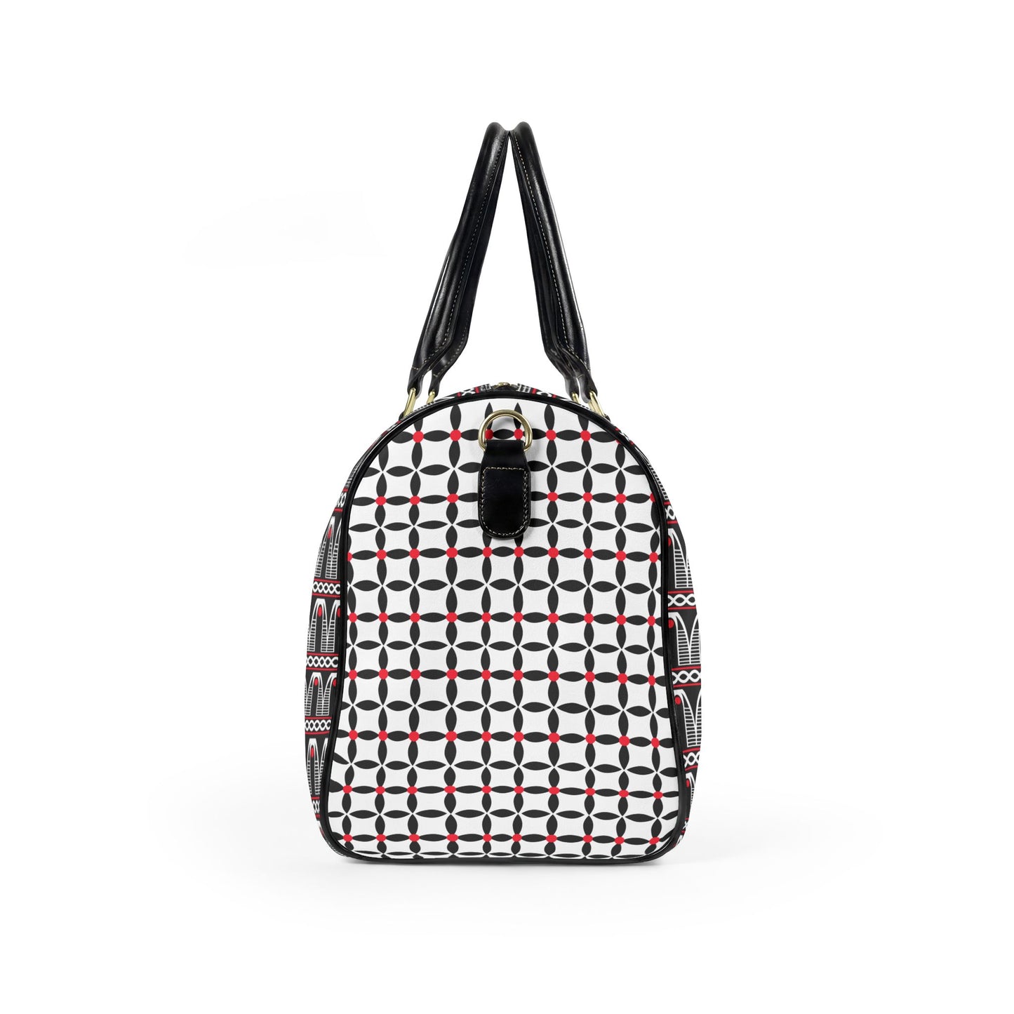 NEW Vegan Leather Travel Bag, Geometric Bell Toghu and Floral Toghu Sides