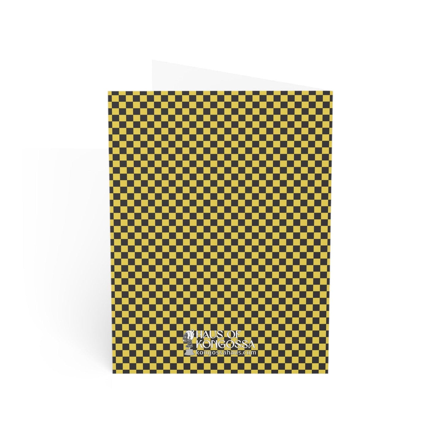 Don't Touch My Hair on Yellow Checkers - African Greeting Cards (1, 10pcs)