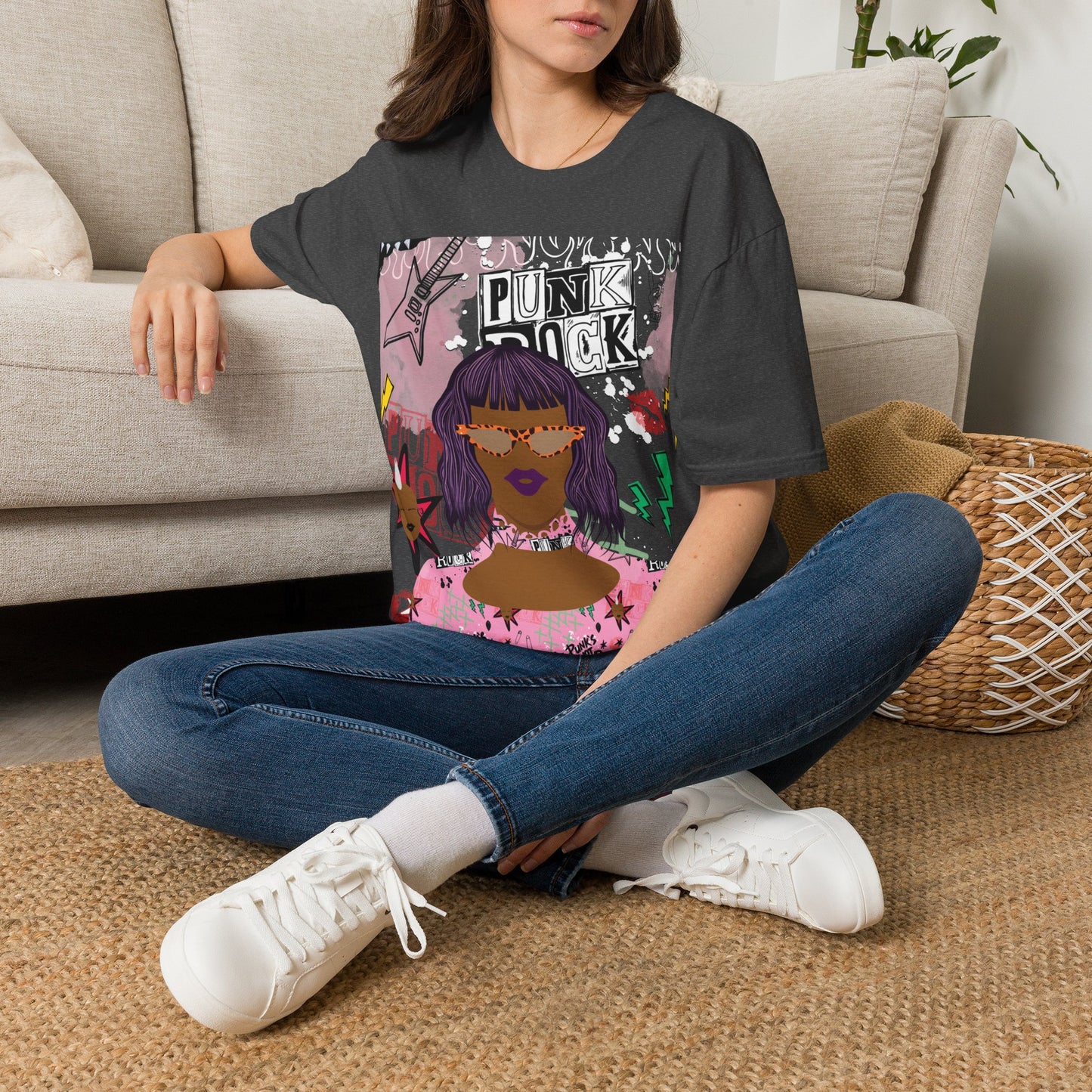 Anum in Punk - With Back Design - Unisex Softstyle T-Shirt