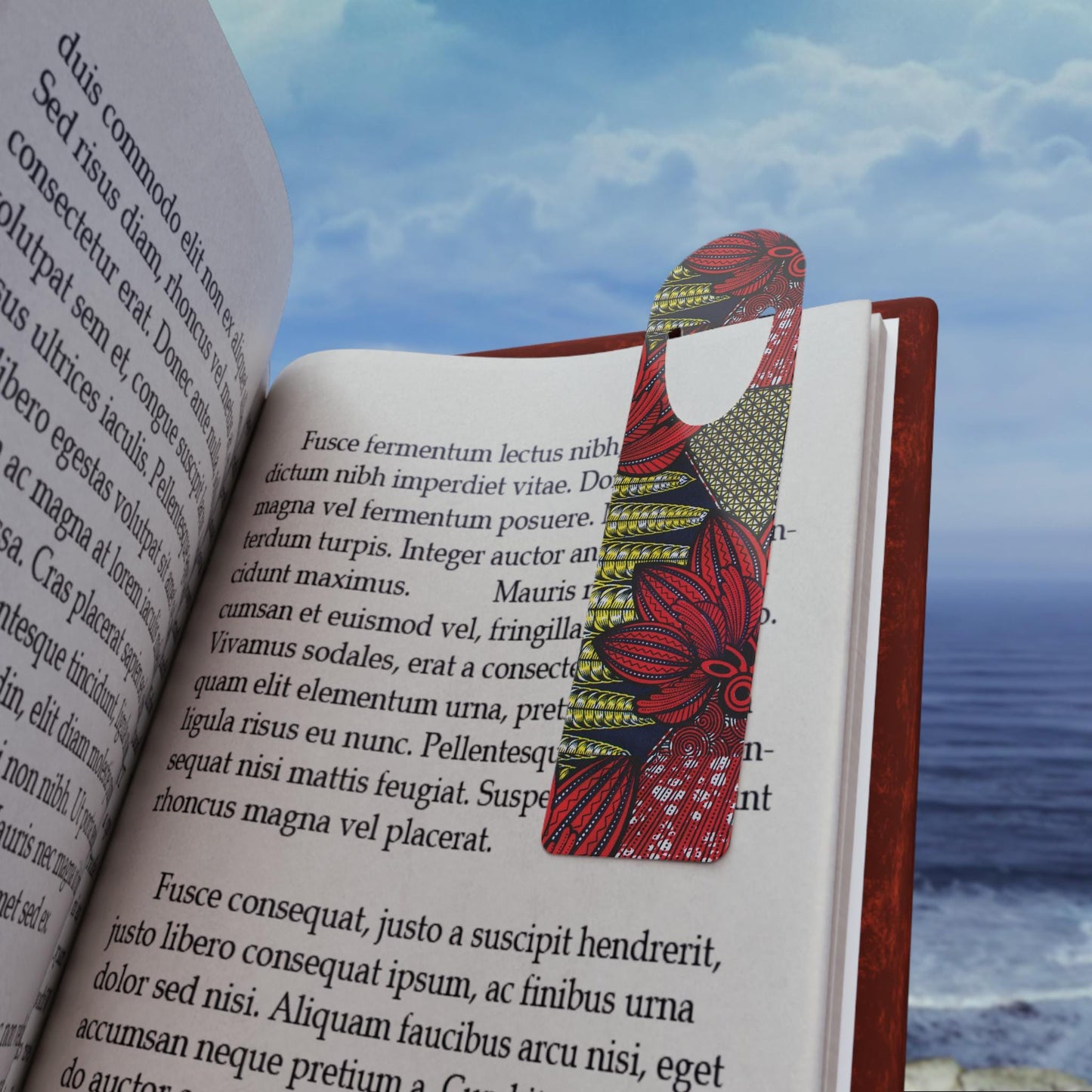 African Ankara Floral Bookmark, Aluminum Page Marker