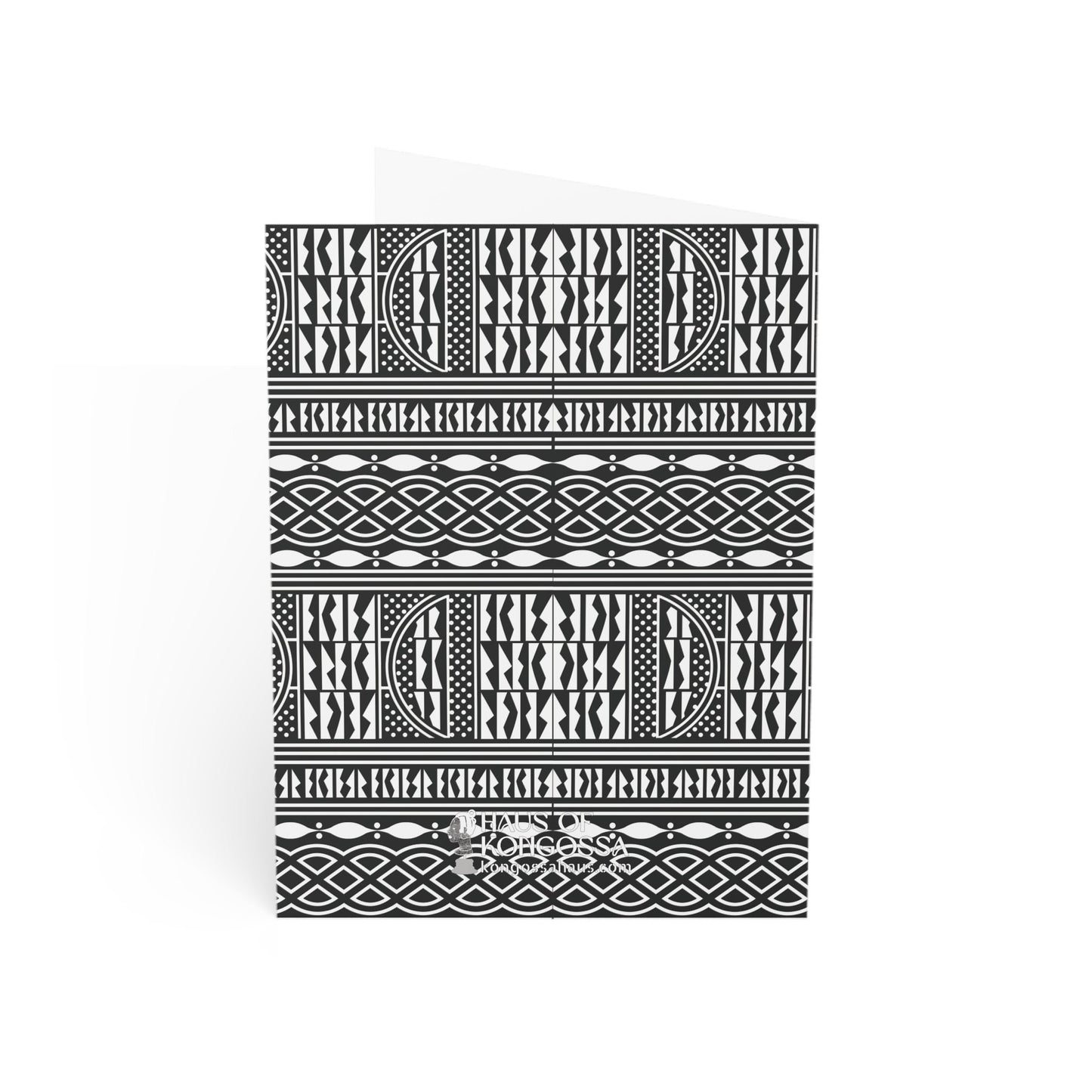 Pascale in Mudcloth (BW) on BW Ndop African Greeting Cards (1, 10pcs)