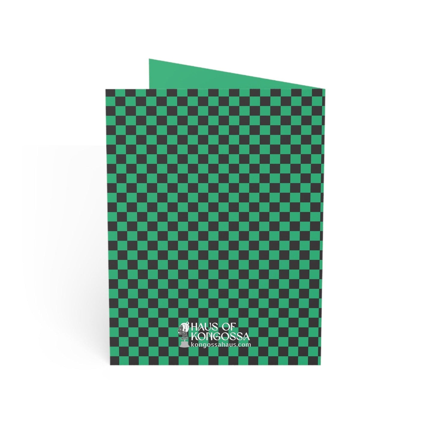 Smiling Mohawk N - Green checkers Green African Greeting Cards (1, 10pcs)