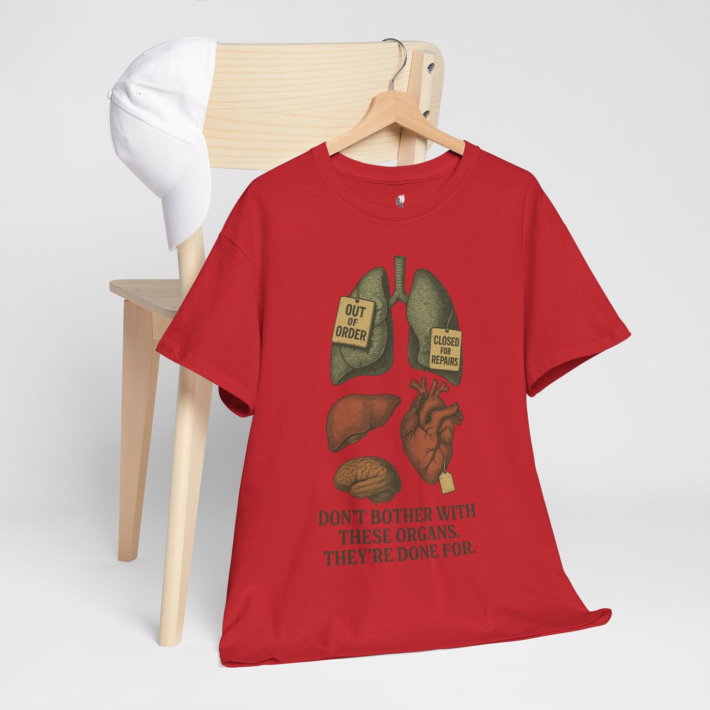 Funny Anatomy T-Shirt, Don't Bother With These Organs Graphic Tee, Unisex Heavy Cotton Shirt, Dark Humor Gift, Sarcastic Science Shirt