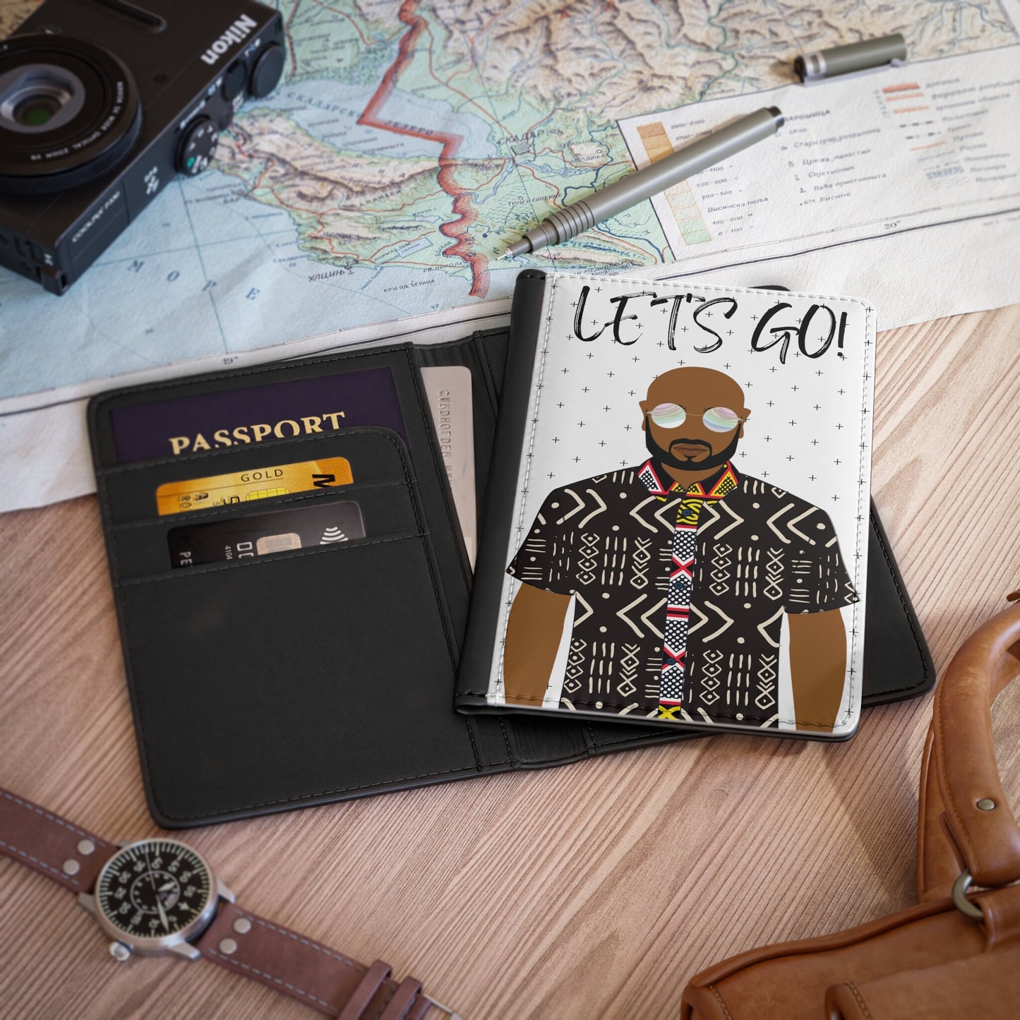 Monsieur GO - White cross - Passport Cover
