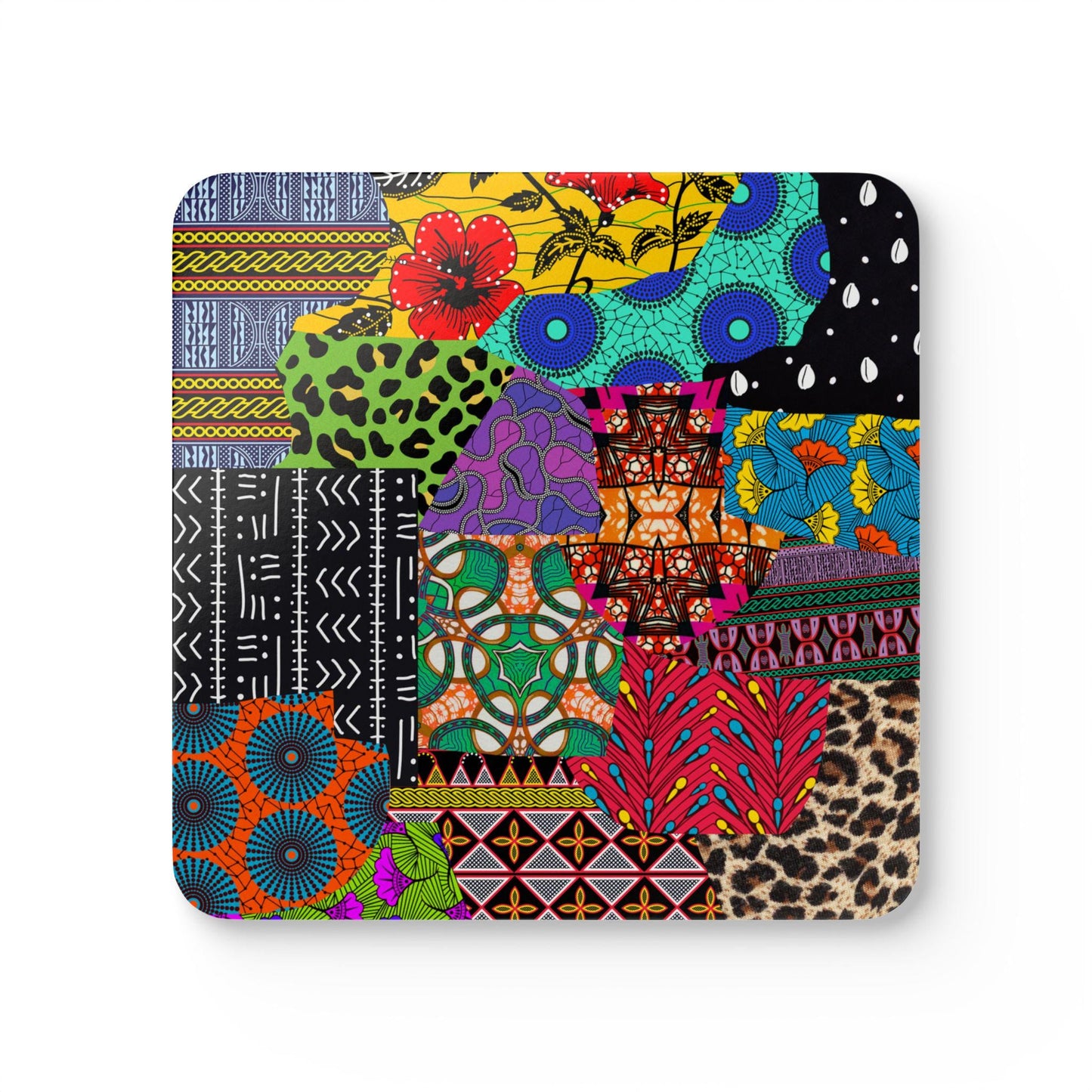 African Print Coasters, Corkwood Coaster Sets, Glossy MDF Set, 3 Designs Available, Perfect Gift for Mother's Day