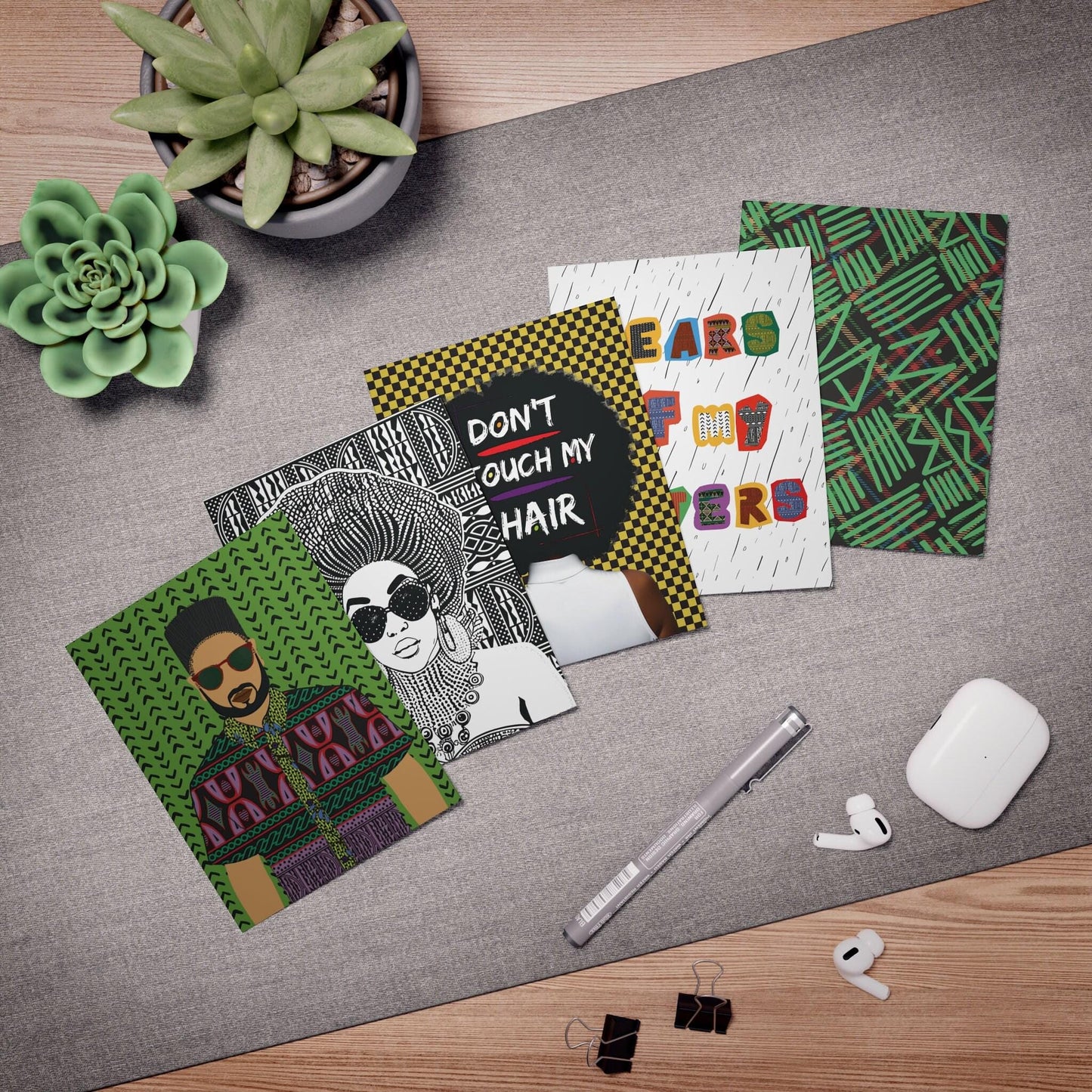 Fine Days Multi-Design African Greeting Cards (5-Pack)