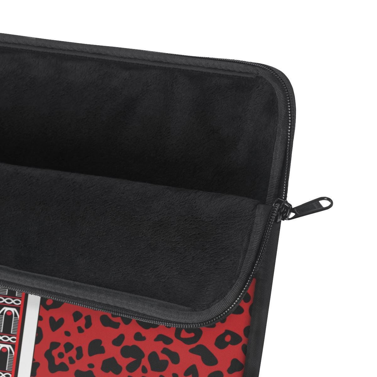 Leopard & Toghu Stripe Laptop Sleeve: Padded Protective Computer Case, Pro Macbook Air Sleeve