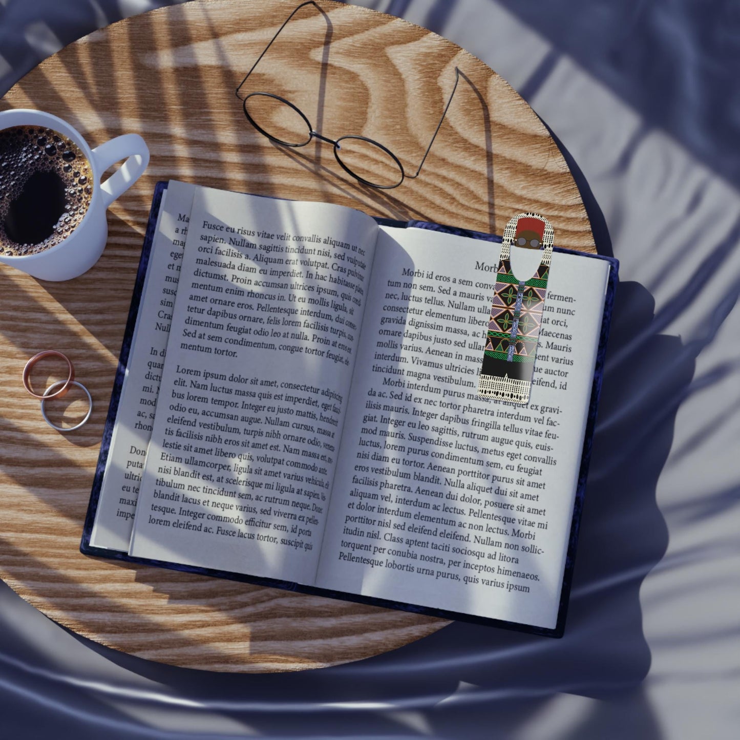 Phillipe in Green Toghu Bookmark: African Print Literary Gift