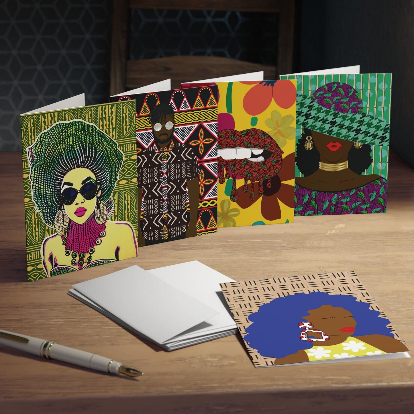 Shakara- Multi-Design African Greeting Cards (5-Pack)