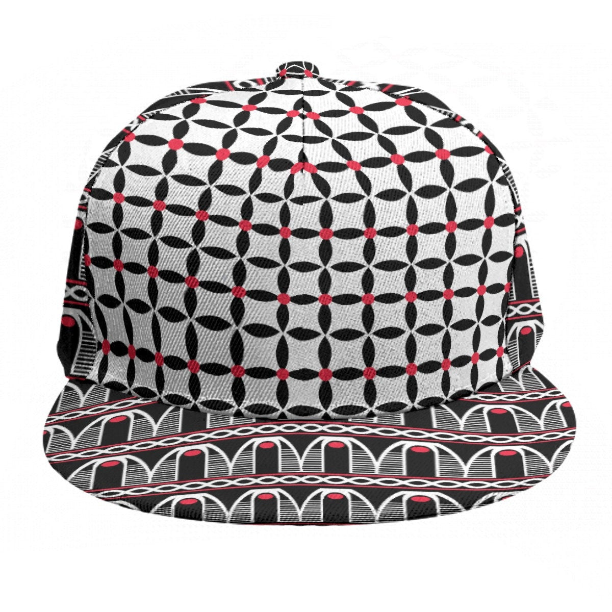 Black and White Toghu Print Cameroonian Snapback Hat