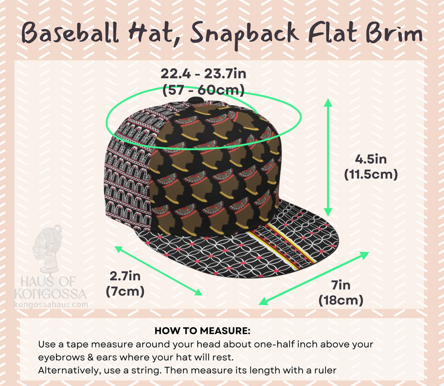 African Print Baseball Hat: Toghu Mudcloth Snapback