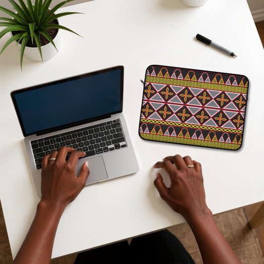 Yellow Toghu African Laptop Sleeve - Front Print, Pro Macbook Air Sleeve