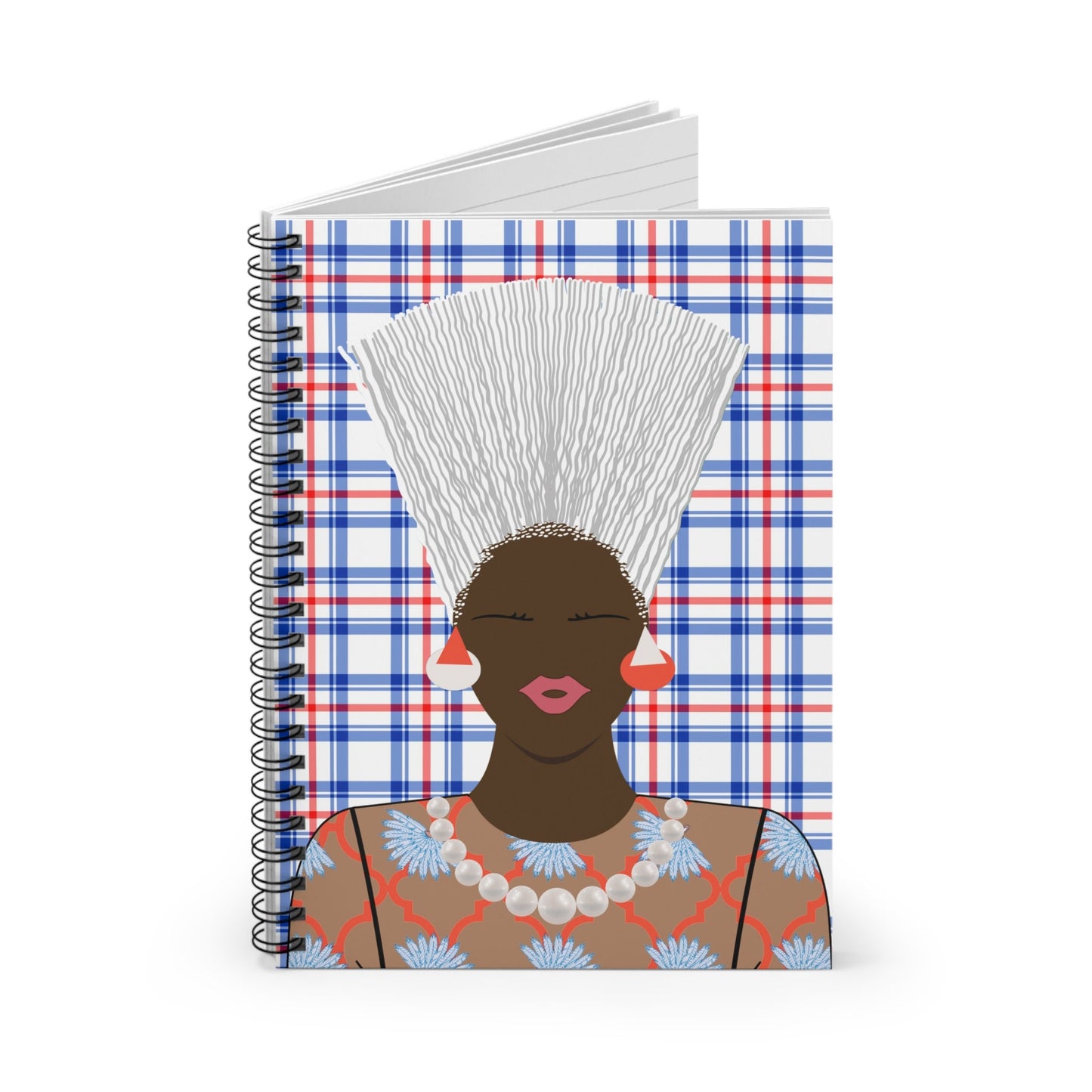 Nef in Brown - Mukuta Bag Spiral Notebook, Front Cover Print - Ruled Lines