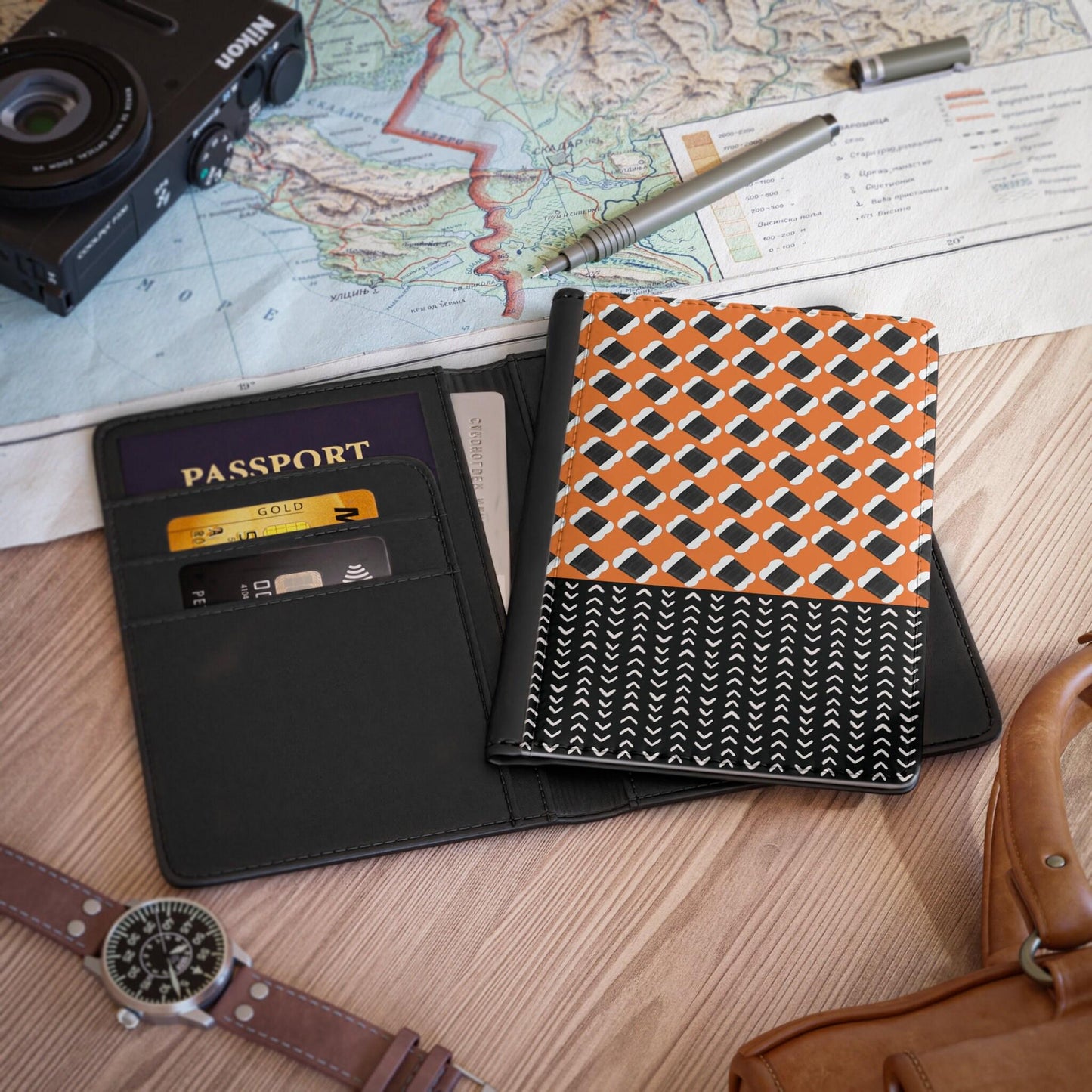 Hair Thread - Orange - Passport Cover