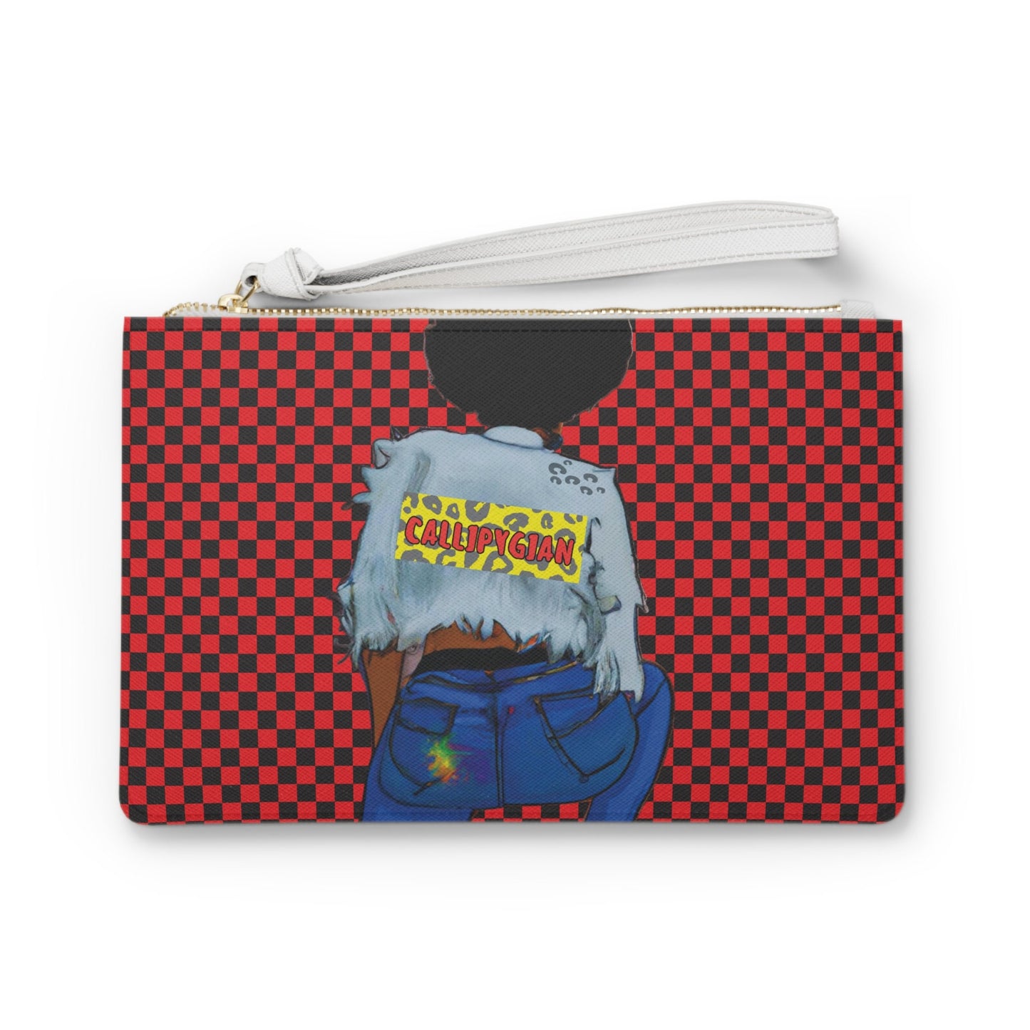 Callipygian Girl Wristlet Clutch Bag, Elegant Evening Accessory, Stylish Birthday Gift