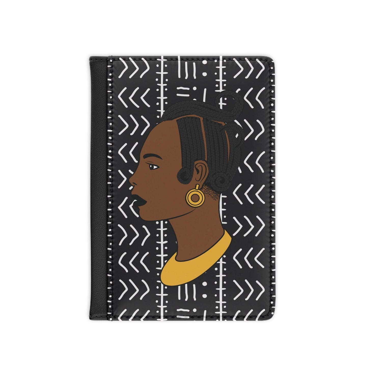 Lady Kongossa on Black Mudcloth - Passport Cover
