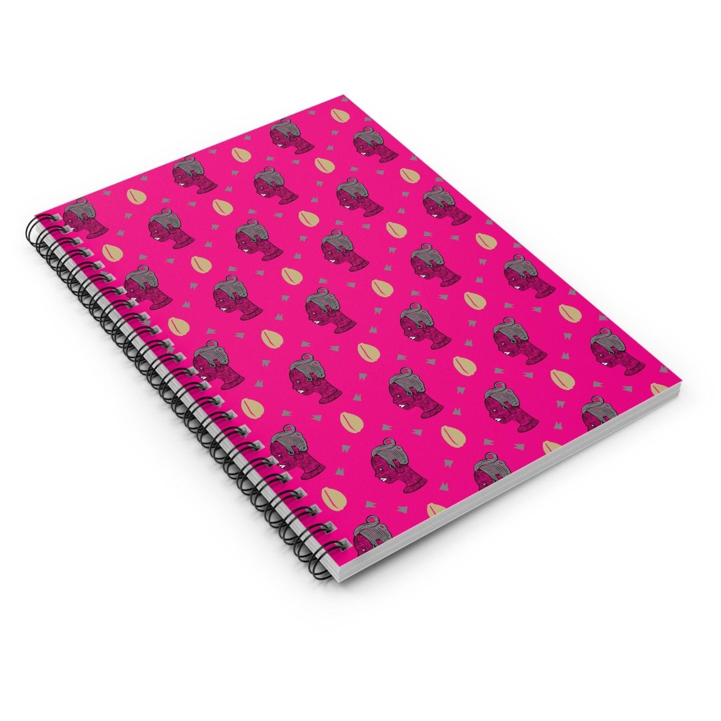 Pink HOK Cowrie Spiral Notebook, Front Cover Print - Ruled Lines