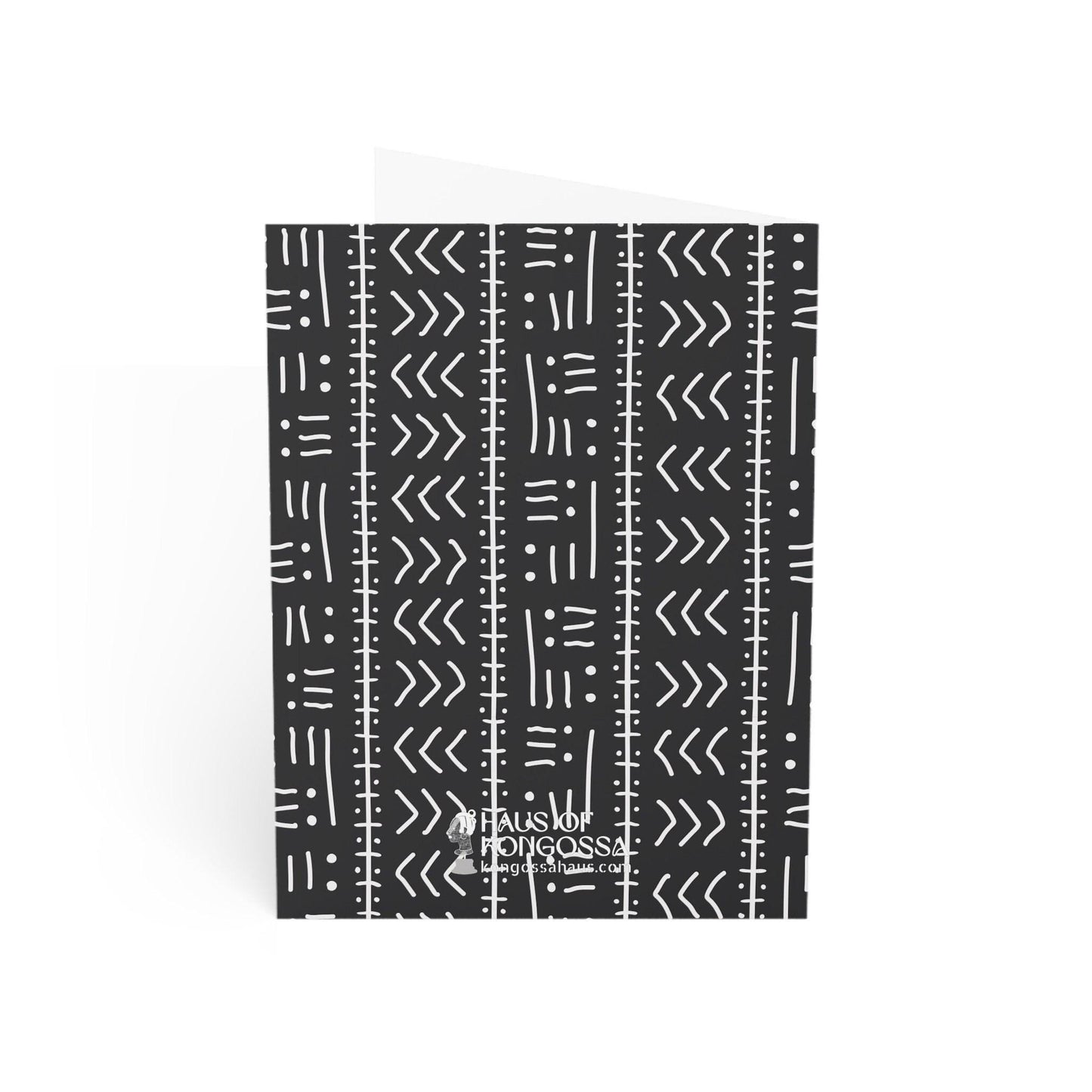 Lady Kongossa on Black Mudcloth African Greeting Cards (1, 10pcs)