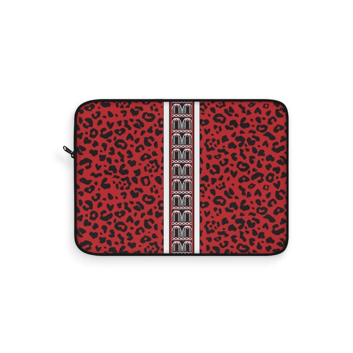 Leopard & Toghu Stripe Laptop Sleeve: Padded Protective Computer Case, Pro Macbook Air Sleeve