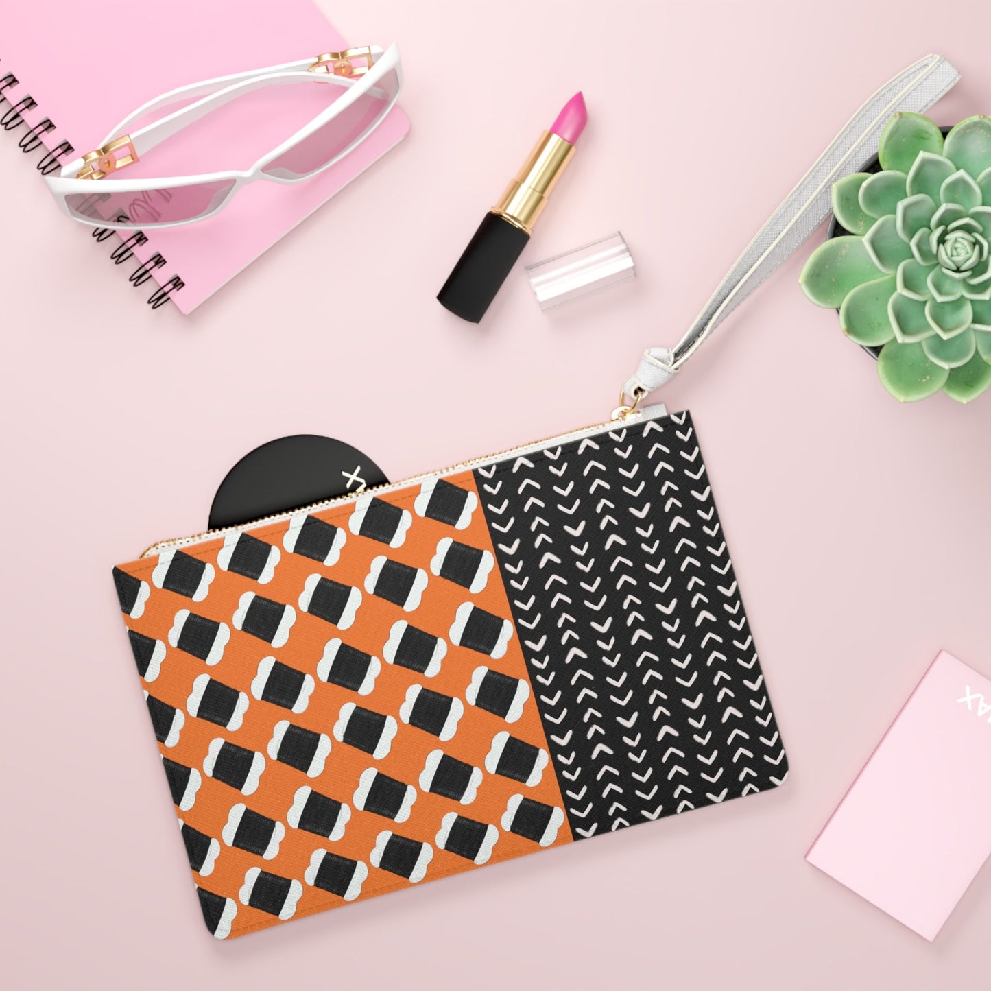 Hair Thread - Orange Wristlet Clutch Bag