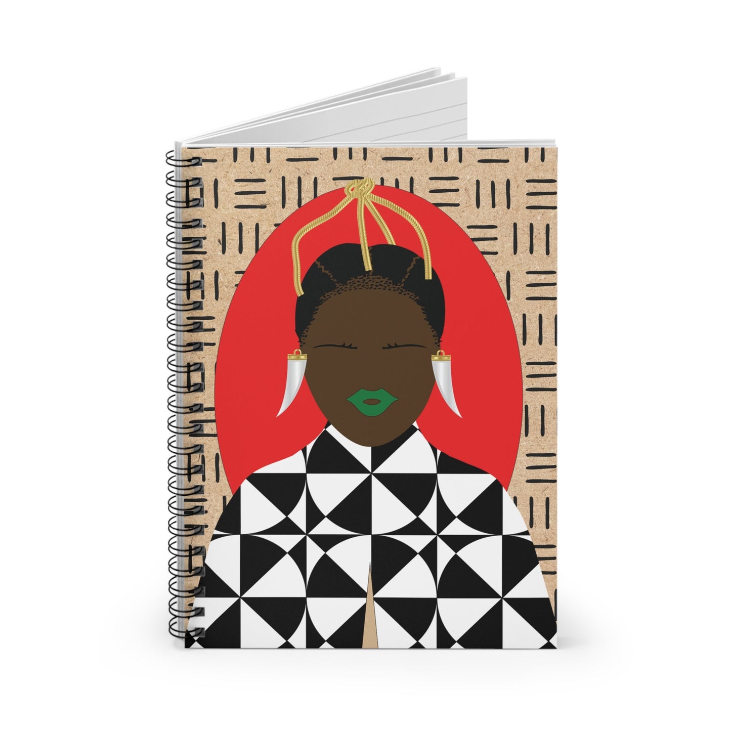Sunny Babe(Chocolate) Spiral Notebook, Front Cover Print - Ruled Lines