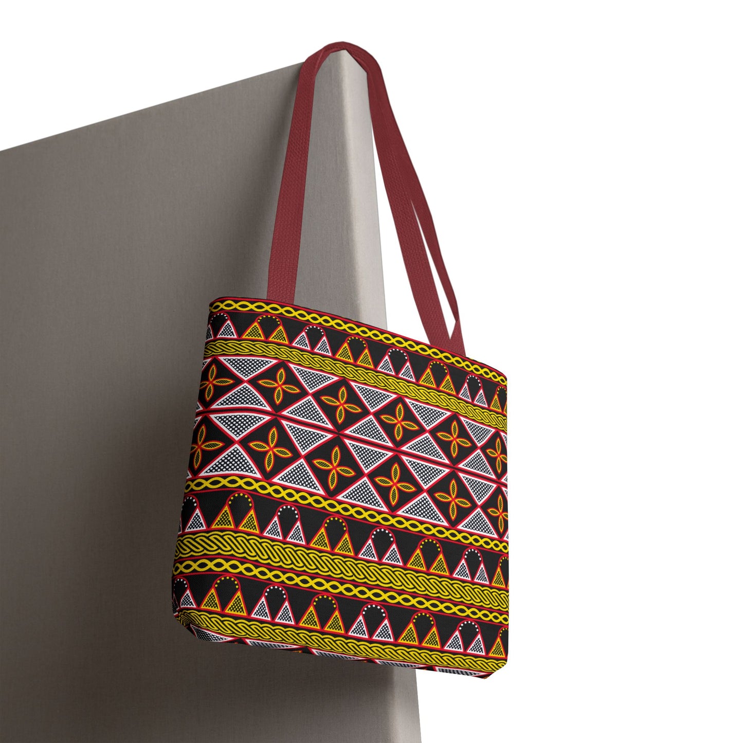 Yellow Cameroon Toghu Print Canvas Tote Bag