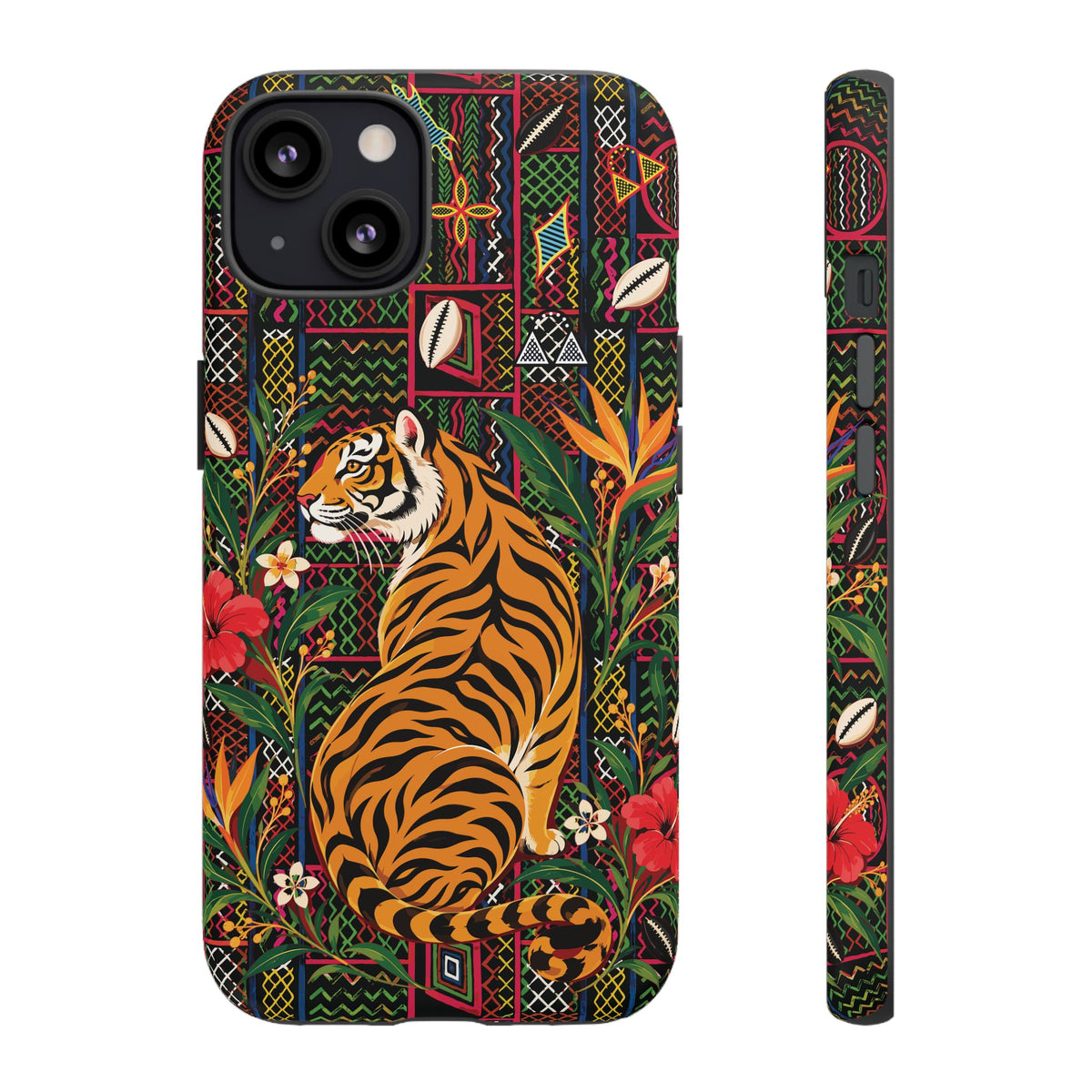 Bengal Tiger & Tropical Blooms Phone Case, African Art Design, Stylish Protective Cover for Samsung and iPhone, Unique Accessory, Gift Idea