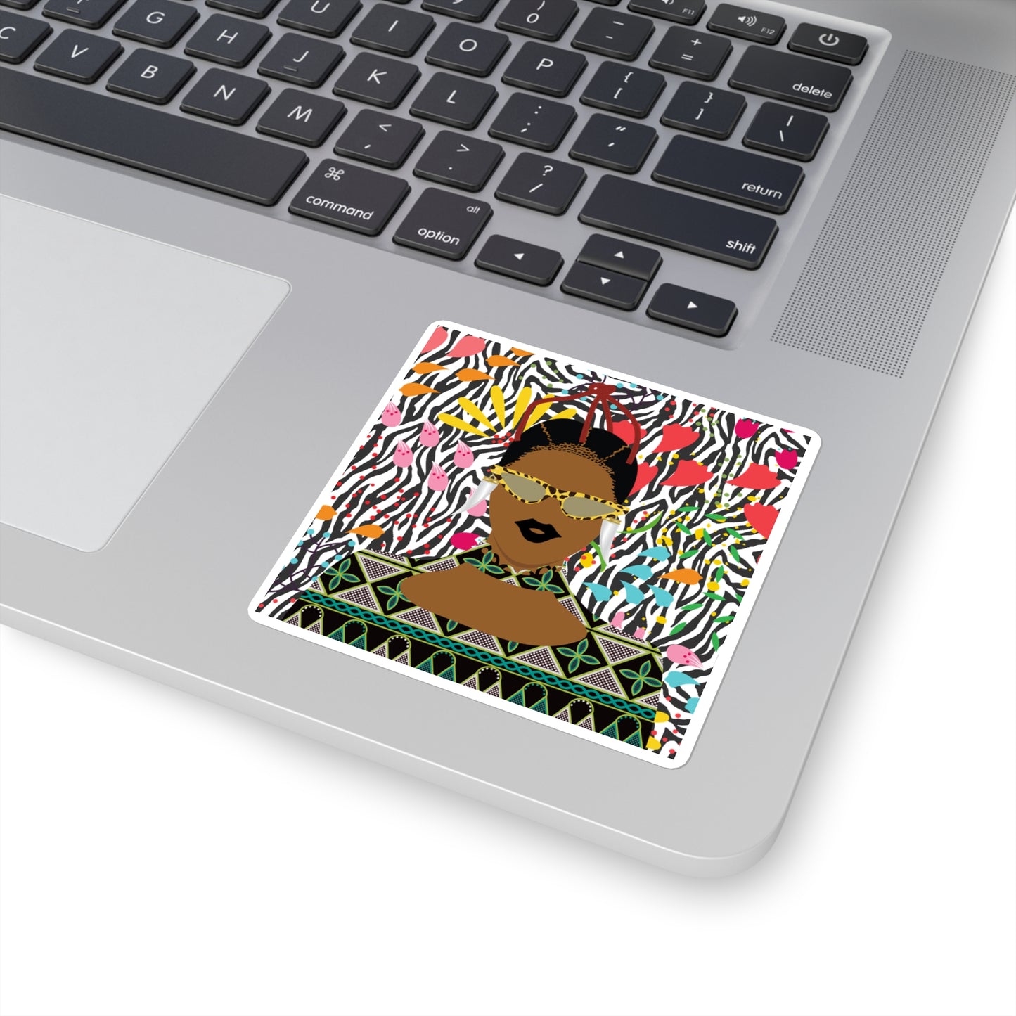 Manyi Square Stickers, on Zebra flora