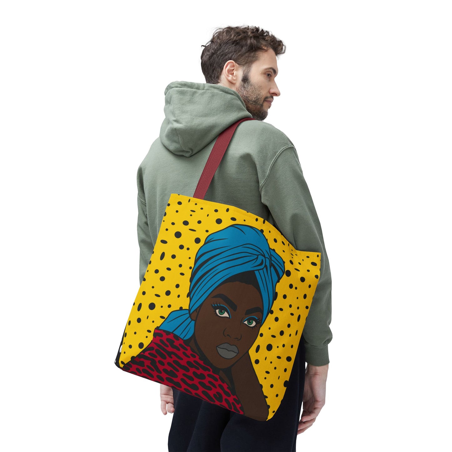 Turbanique Afro Glam Tote Bag, Black Woman, Cheetah Print, "VaVa Voom" Back