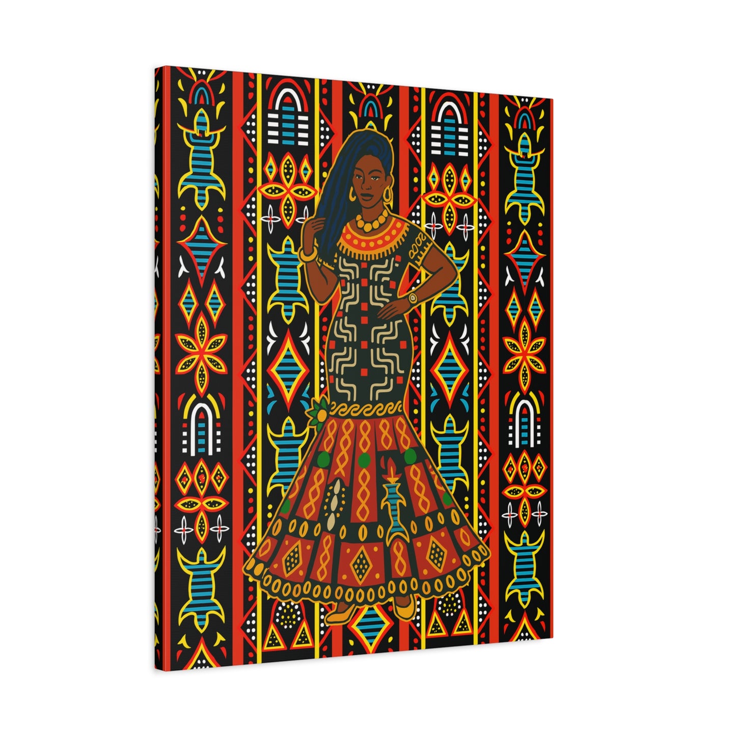 Toghu Queen Matte Canvas Print, Afrocentric Wall Decor, Matte Canvas, Unique Office Art, Modern African Art Print, Stylish Home Decor