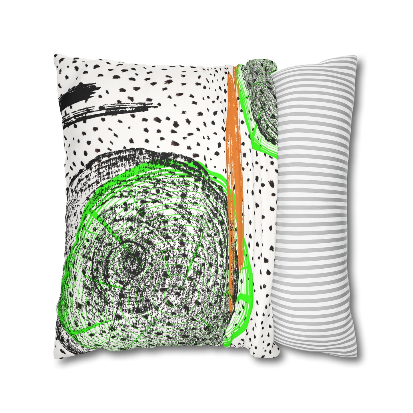 Cheetahs and Abstract Rings Faux Suede Square Pillow Case