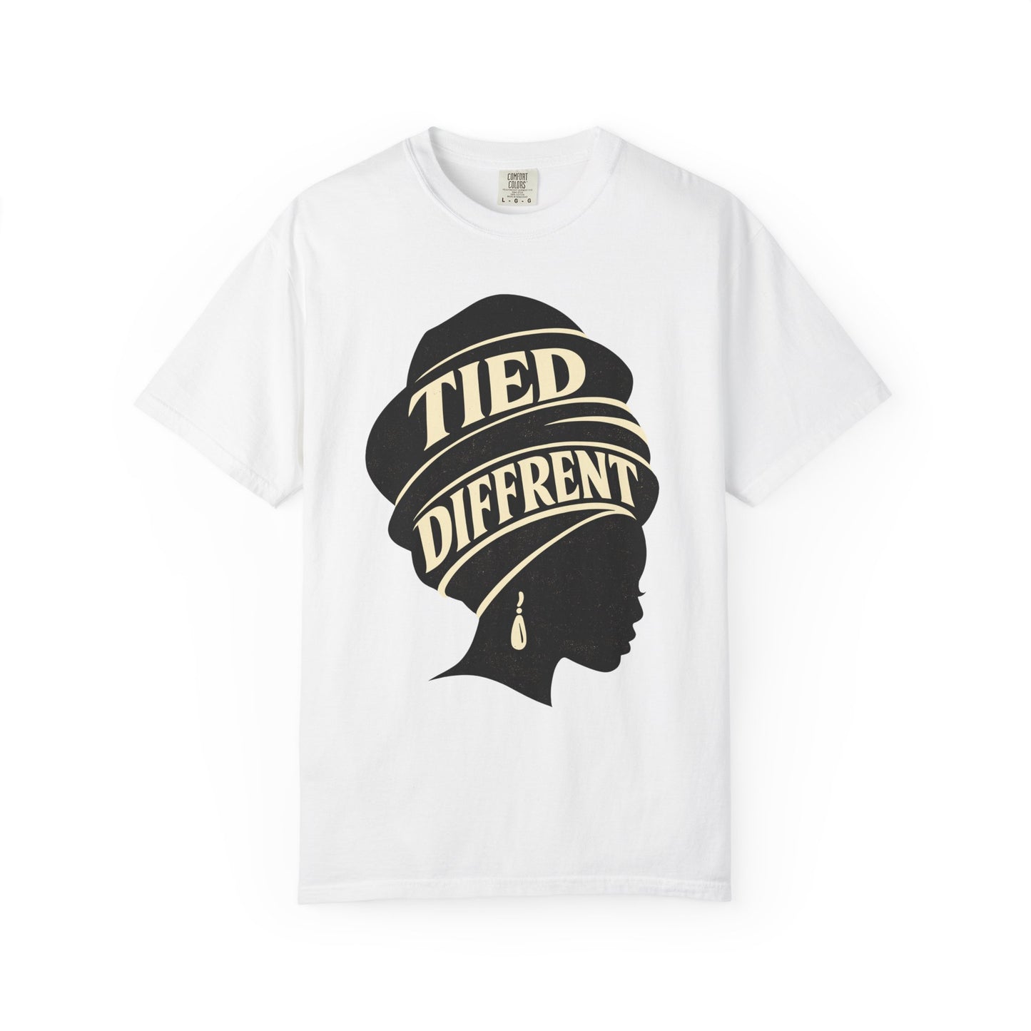 Tied Different headwrap silhouette Unisex Garment-Dyed T-shirt