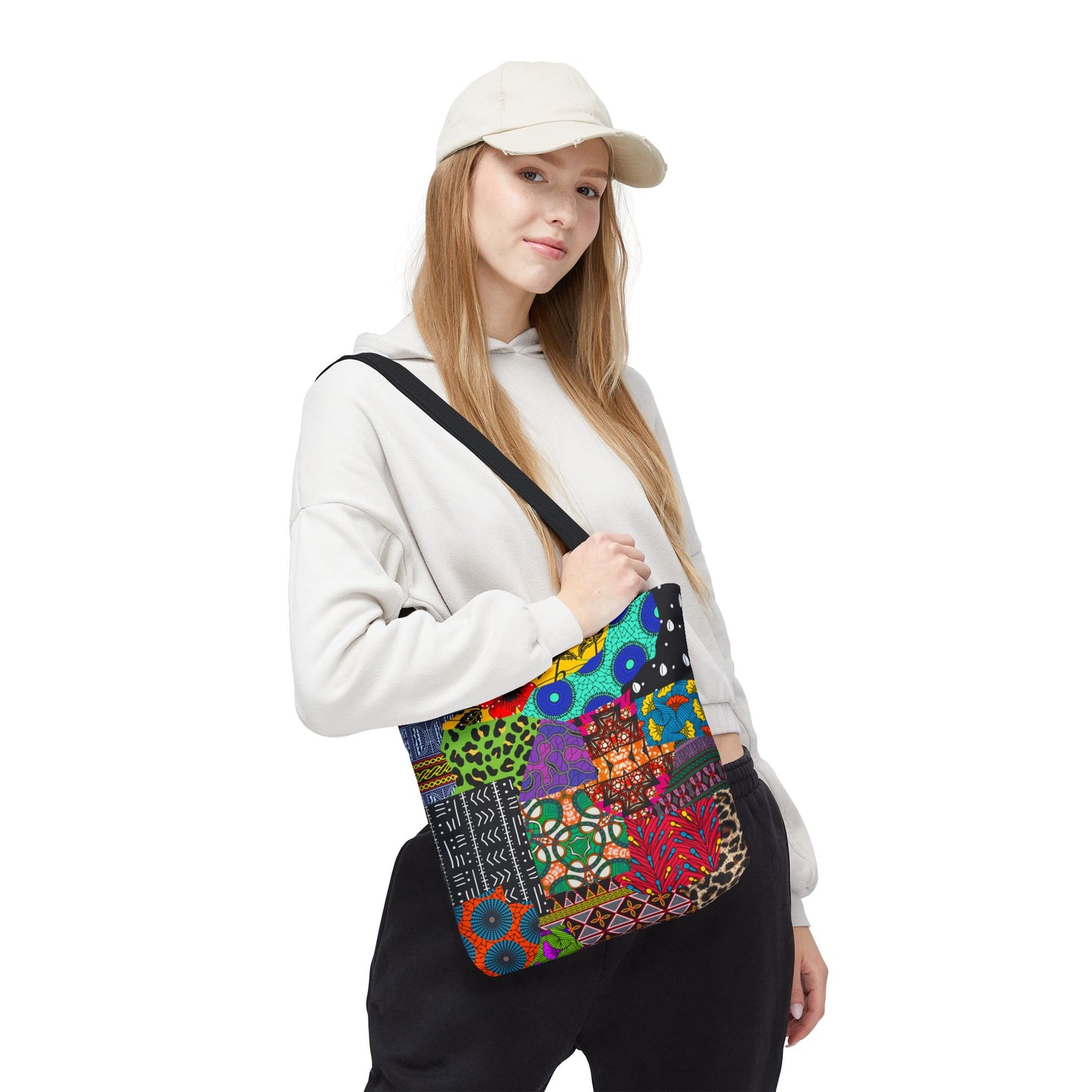 AfrikQuilt Ankara Print Canvas Tote Bag