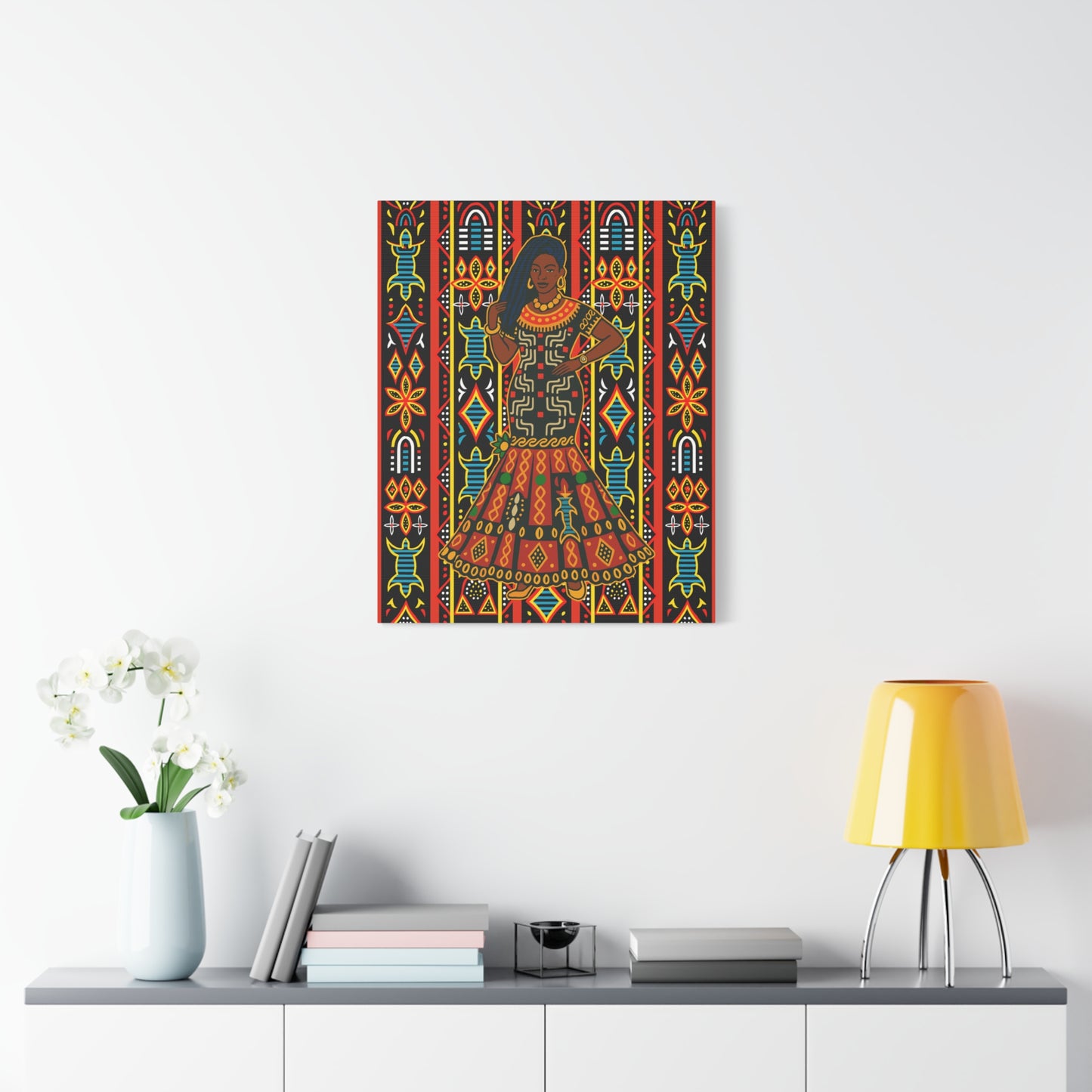 Toghu Queen Matte Canvas Print, Afrocentric Wall Decor, Matte Canvas, Unique Office Art, Modern African Art Print, Stylish Home Decor