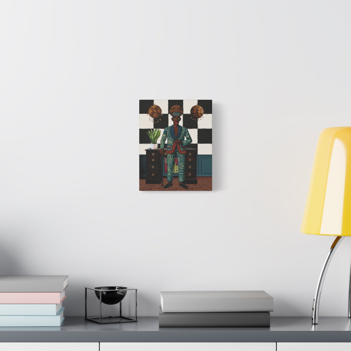 Matte Canvas Print, Afrocentric Wall Decor, He's Home Cultural Art, Unique Office Art, Modern African Art Print, Stylish Home Decor, Stretched, 1.25"
