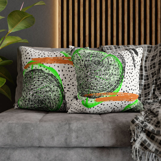 Cheetahs and Abstract Rings Faux Suede Square Pillow Case