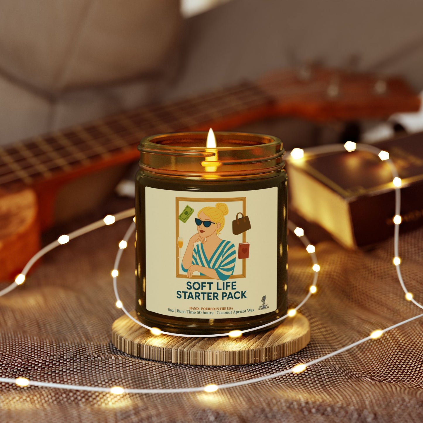 Soft Life Starter Pack Coconut Apricot Wax Scented Candles, Home Fragrance Decor, Aromatherapy Gift, Relaxation Candle