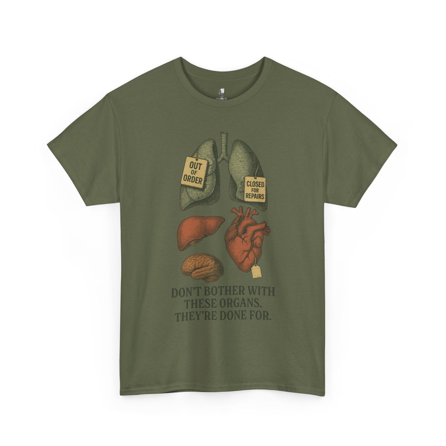 Funny Anatomy T-Shirt, Don't Bother With These Organs Graphic Tee, Unisex Heavy Cotton Shirt, Dark Humor Gift, Sarcastic Science Shirt
